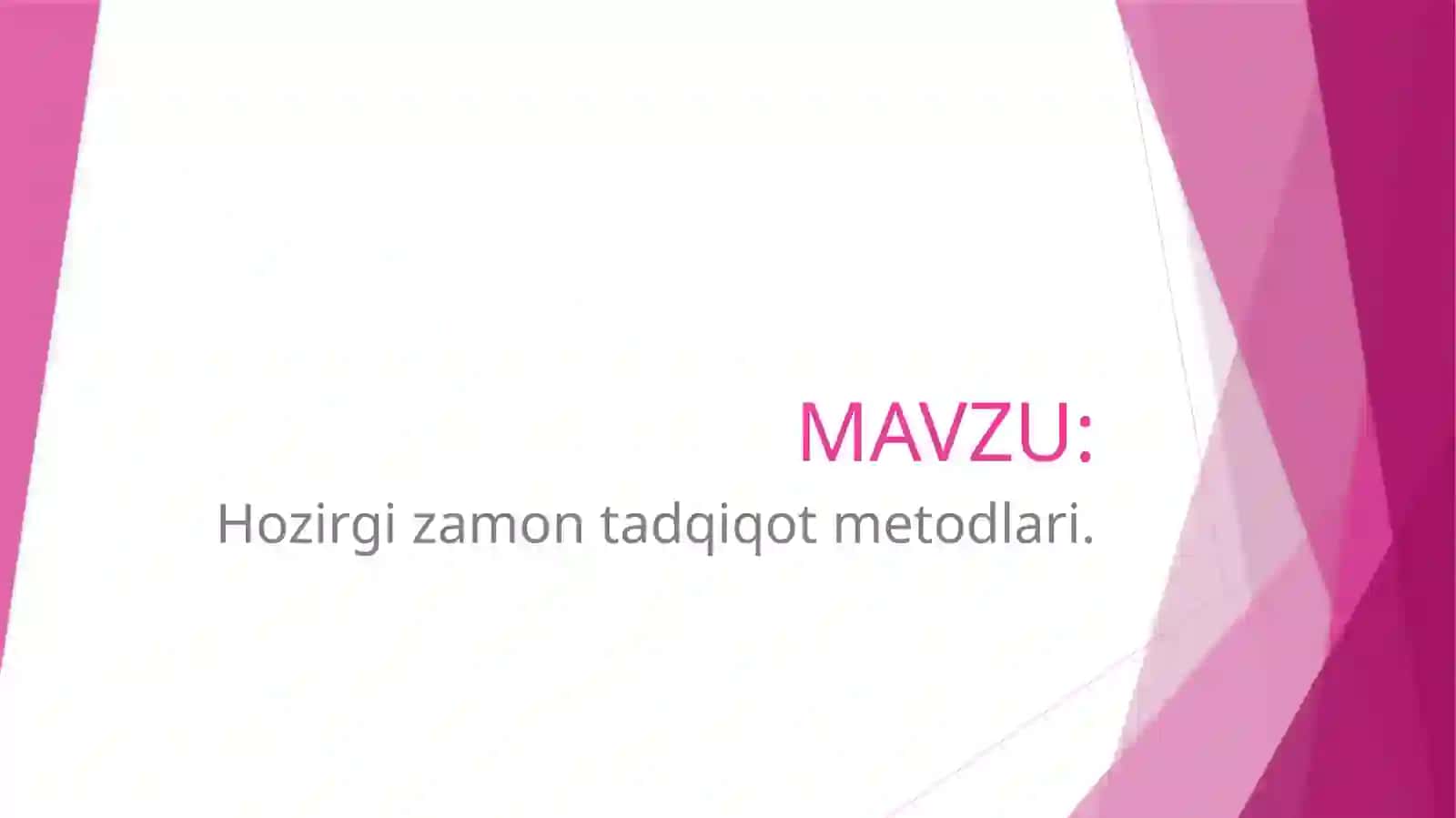 Hozirgizamontadqiqotmetodlari. Psixologiyaningasosiymetodlari 2