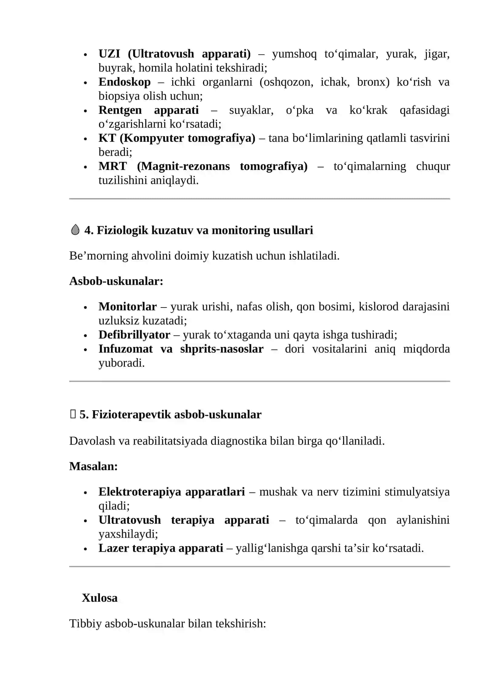 Be’morlarni tibbiy asbob-uskunalar bilan tekshirish usullari 2