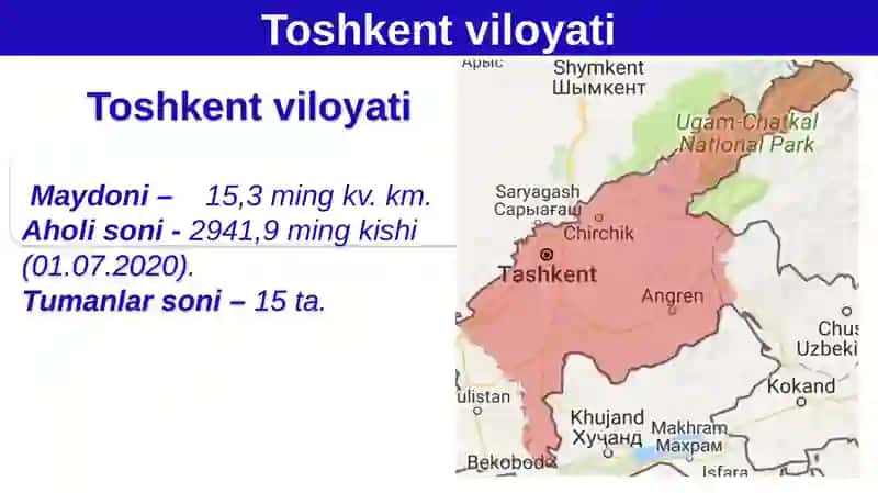 Toshkentviloyati Geografiyasi 2