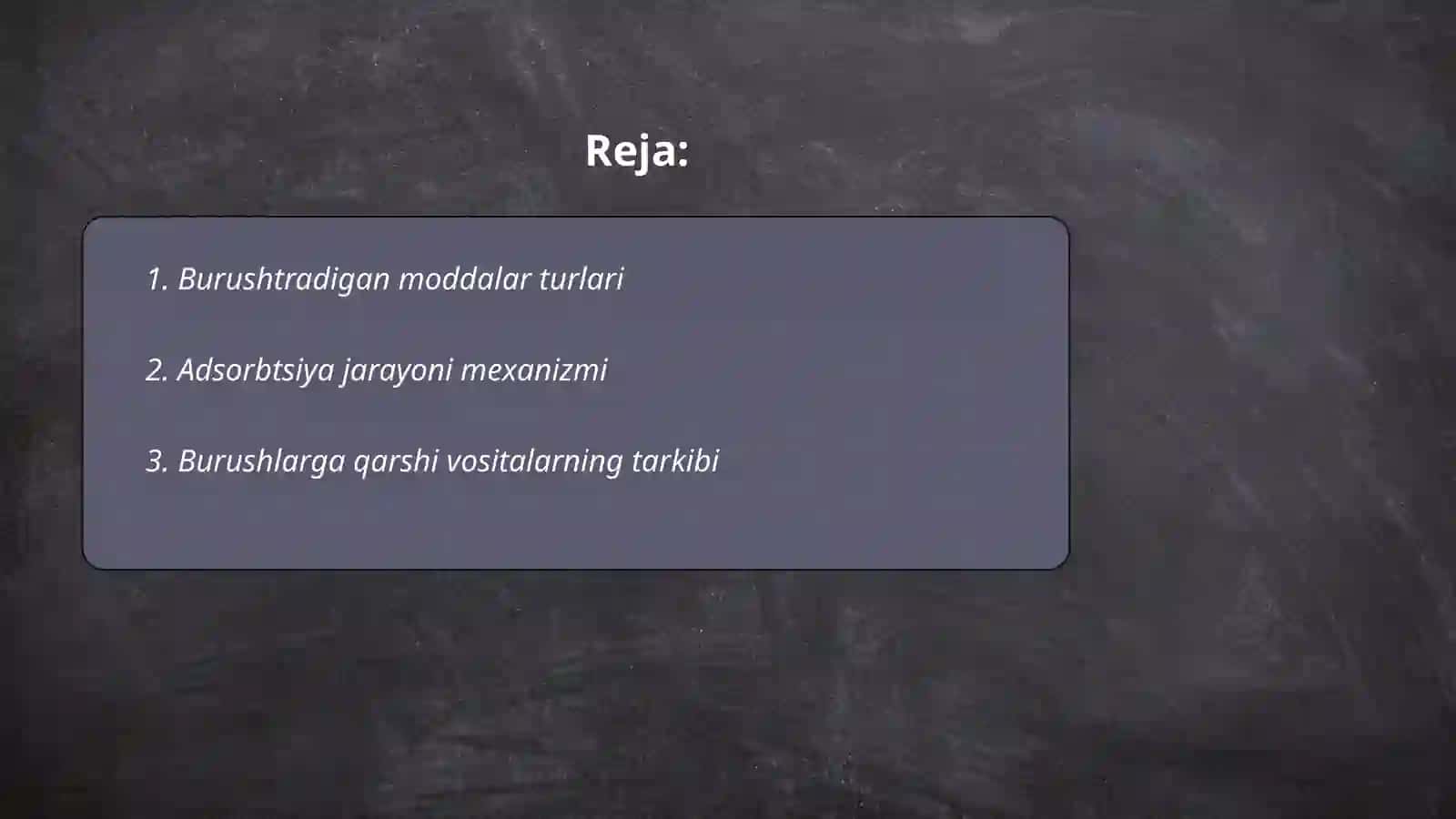 Burushtradigan moddalar turlari 2