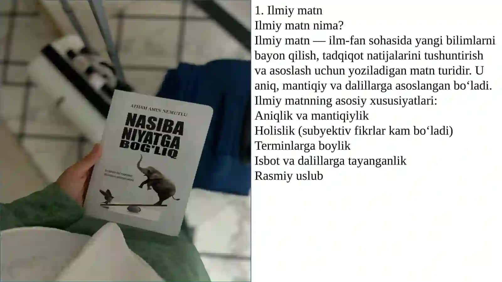 Ilmiy matn. Texnik matn. Reklama matni. Raqamli matn 2