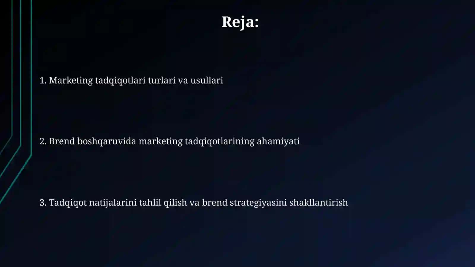Brentni boshqarishda Marketing tadqiqotlari 2