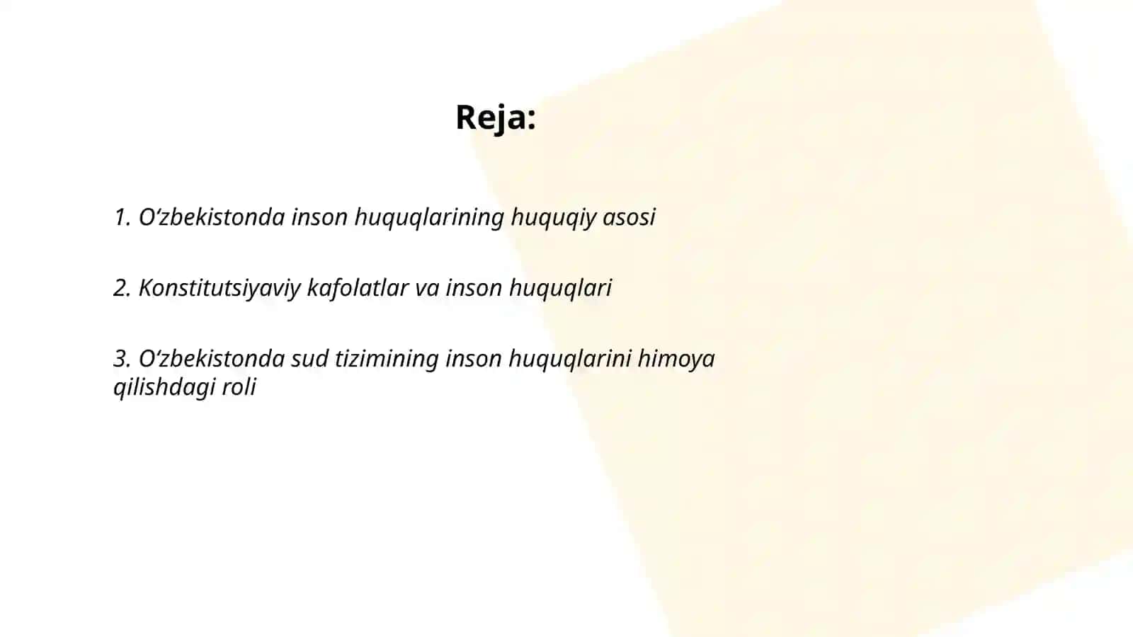 Oʻzbekistonda inson huquqlarining huquqiy asosi 2