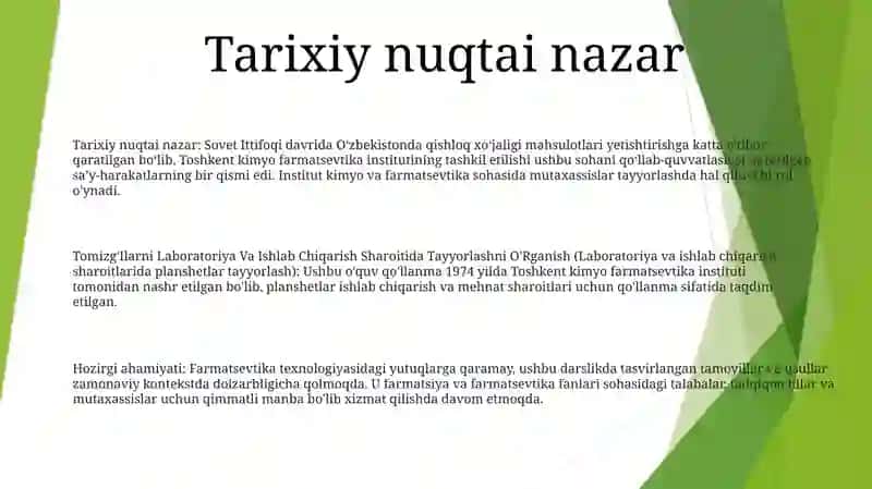 Tomizg'Ilarni Laboratoriya Va Ishlab Chiqarish Sharoitida Tayyorlashni O'Rganish 2