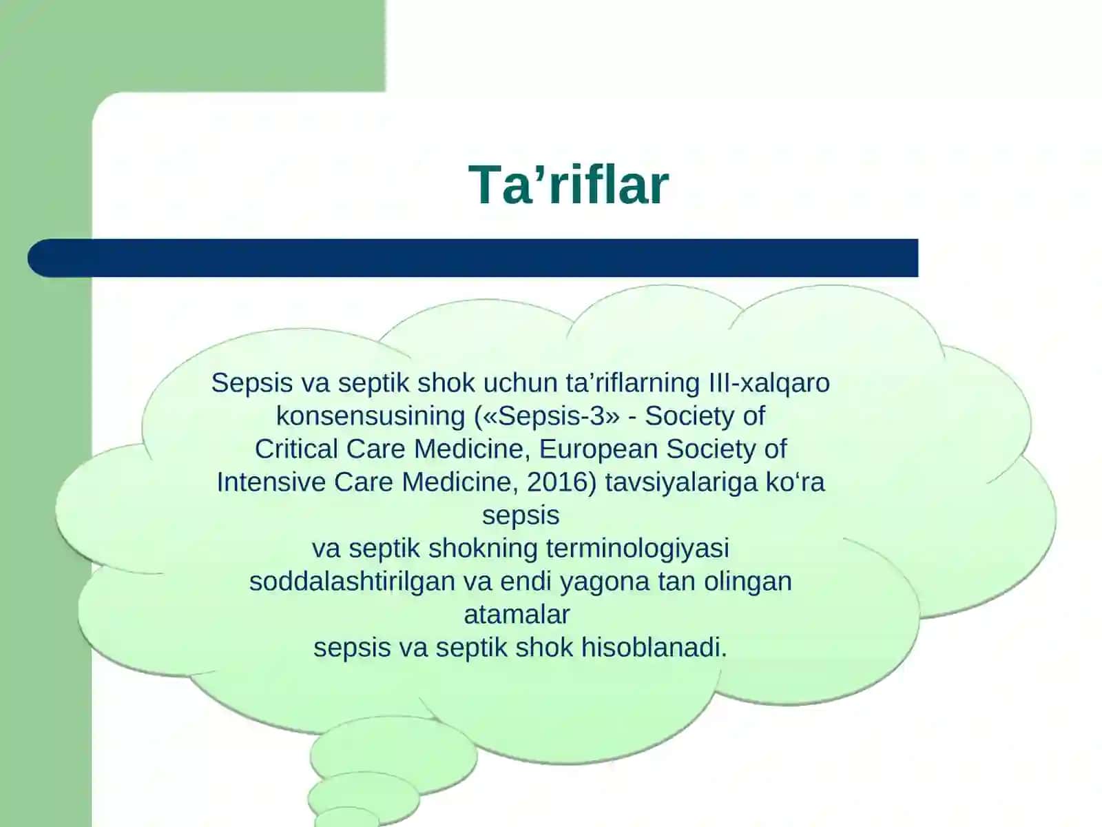 Infeksiya va septik shokning terminologiyasi 2