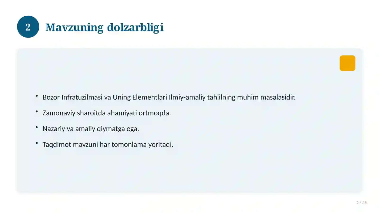 Bozor Infratuzilmasi va Uning Elementlari 2