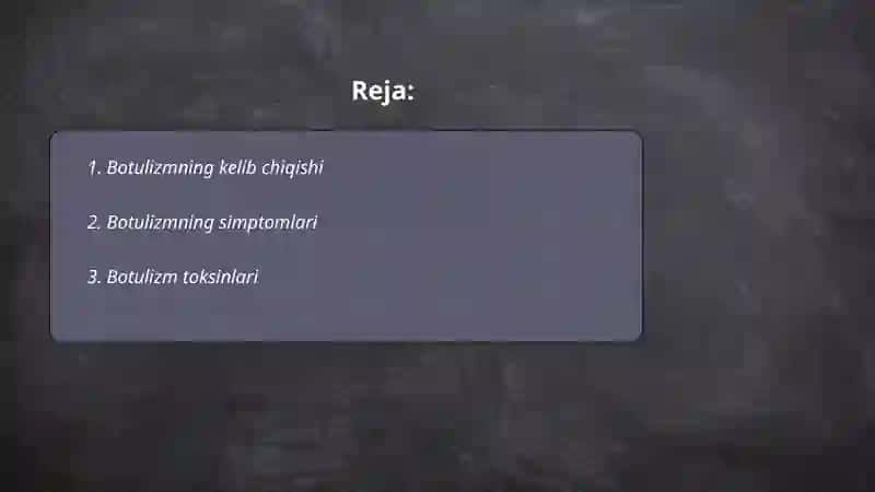 Botulizm ovqat toksikoinfeksiyasi 2