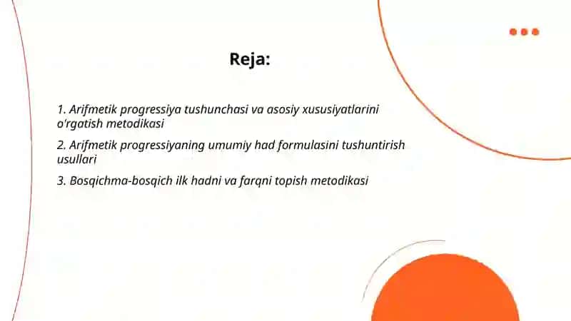 Arifmetik progressiya metodikasi 2