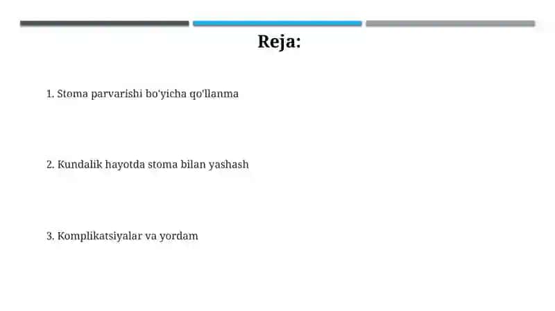 Xirurgik stomani parvarish qilish 2