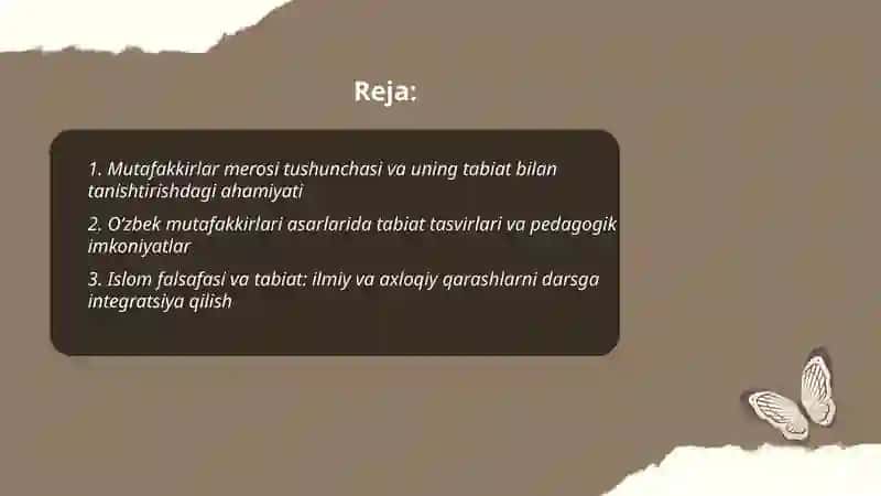 Tabiat bilan tanishtirishda mutafakkirlar merosidan foydalanish 2