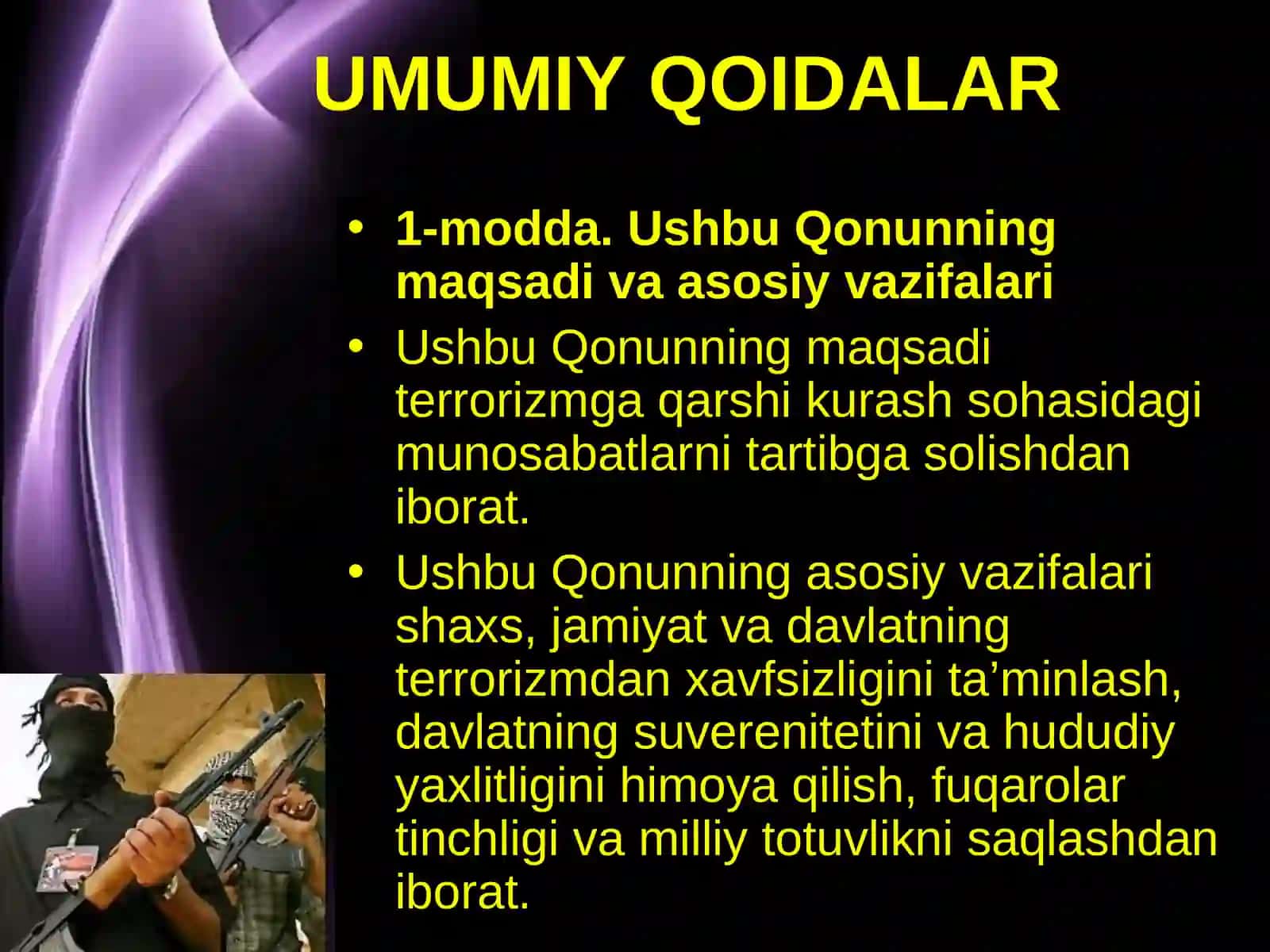 O’ZBEKISTON RESPUBLIKASINING QONUNI Xalqaro terrorizm bilan kurashish toʻgʻrisidagi qonun 2