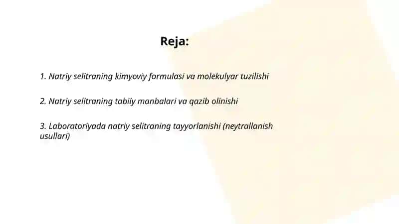 Natriy selitra olinishi xossalari va ahamiyati 2
