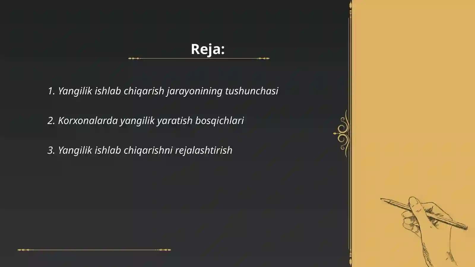 Korxonalarda yangilik ishlab chiqarishning tashkiliy texnologik tayyorlash asoslari 2