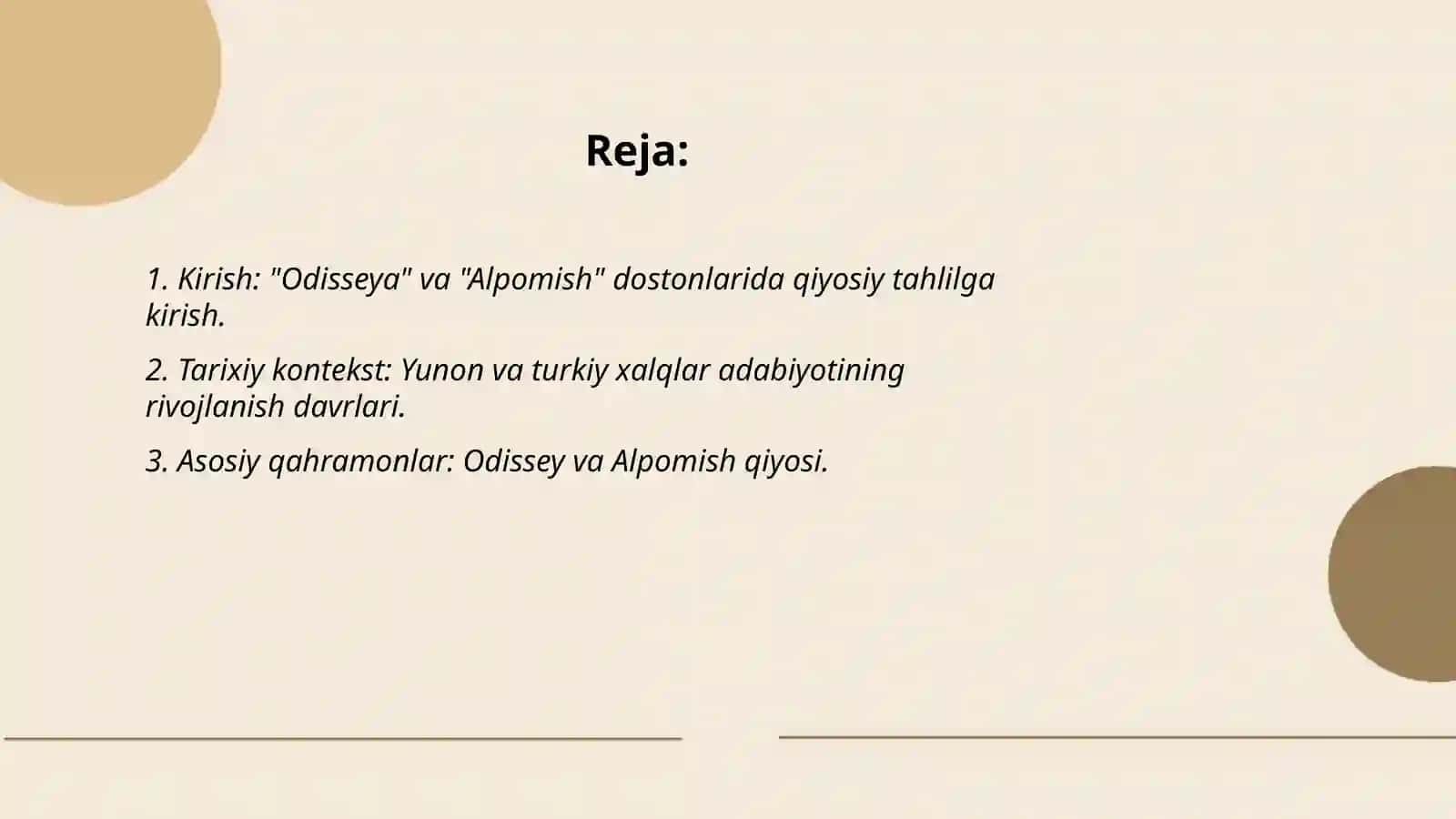“Odisseya” va “Alpomish” dostonlari qiyosiy tahlili 2