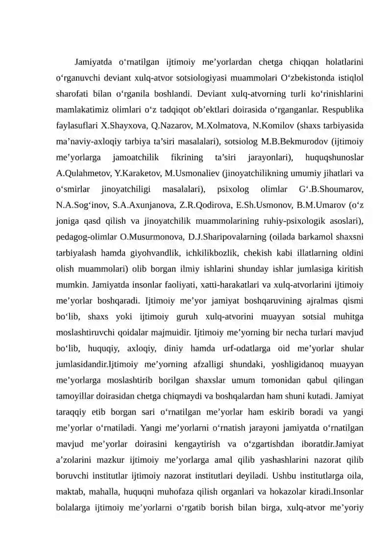DEVIANT XULQ-ATVORNING ASOSIY SHAKLLARI 2