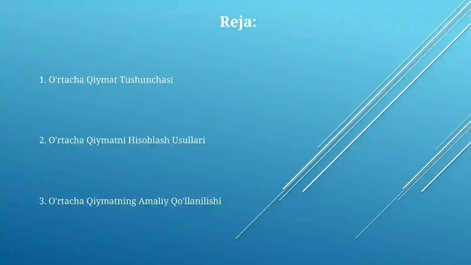 O‘rtacha Qiymat Tushunchasi 2