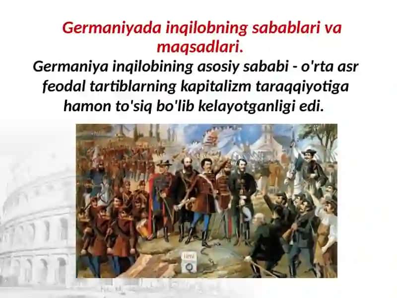 Italiya yangida davr dasturixiy rivojlanishining asosiy voqealarini vajarayonlari 2