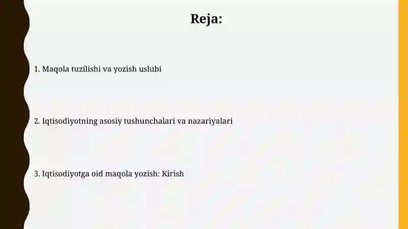 Iqtisodiyotga oid maqola yozish: Kirish 2