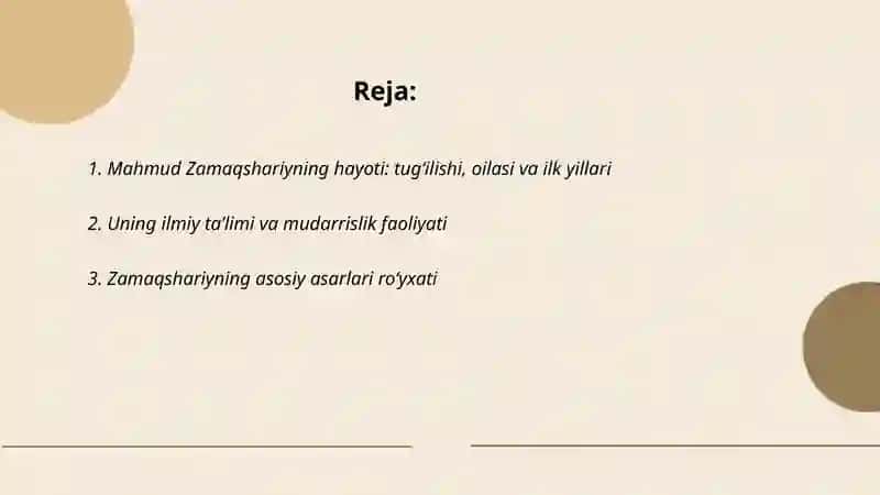 Mahmud Zamaqshariyning hayoti va ijodi 2