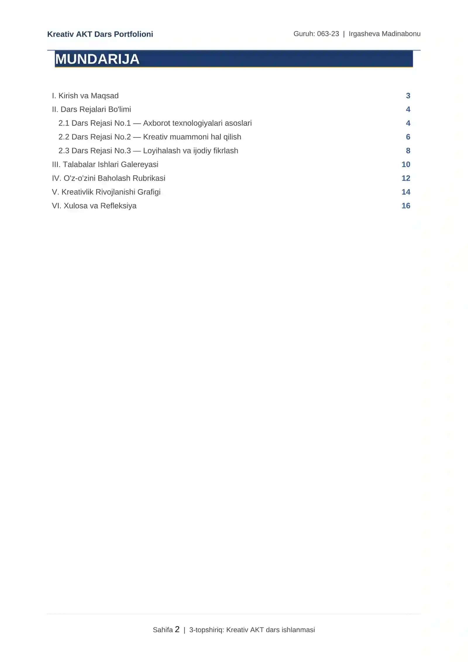 Kreativ AKT Dars Portfolioni 2