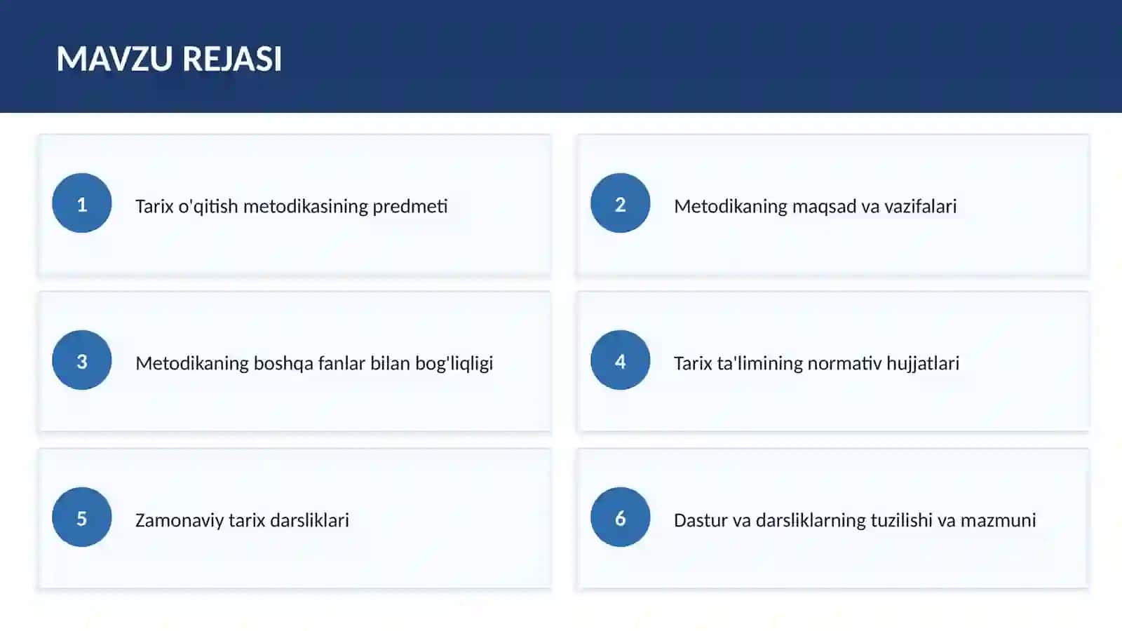 TARIX O'QITISH METODIKASI 2
