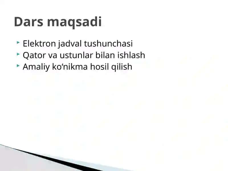 Qatorlar va ustunlarni boshqarish 2