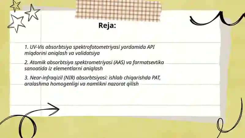Absorbtsiya usullarini farmatsevtika sanoatida qo’llanilishi 2