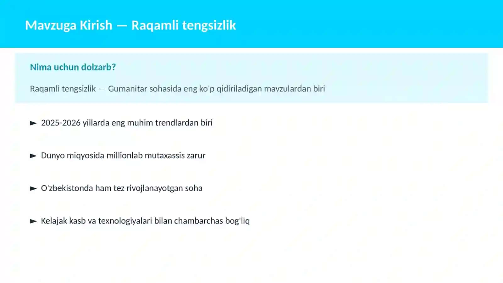Raqamli tengsizlik 2