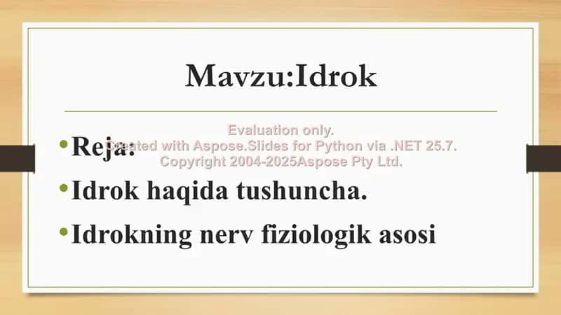 Umumiy psixologiya fanidan tayyorlagan taqdimot ishi 2