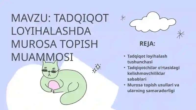 TADQIQOT LOYIHALASHDA MUROSA TOPISH MUAMMOSI 2