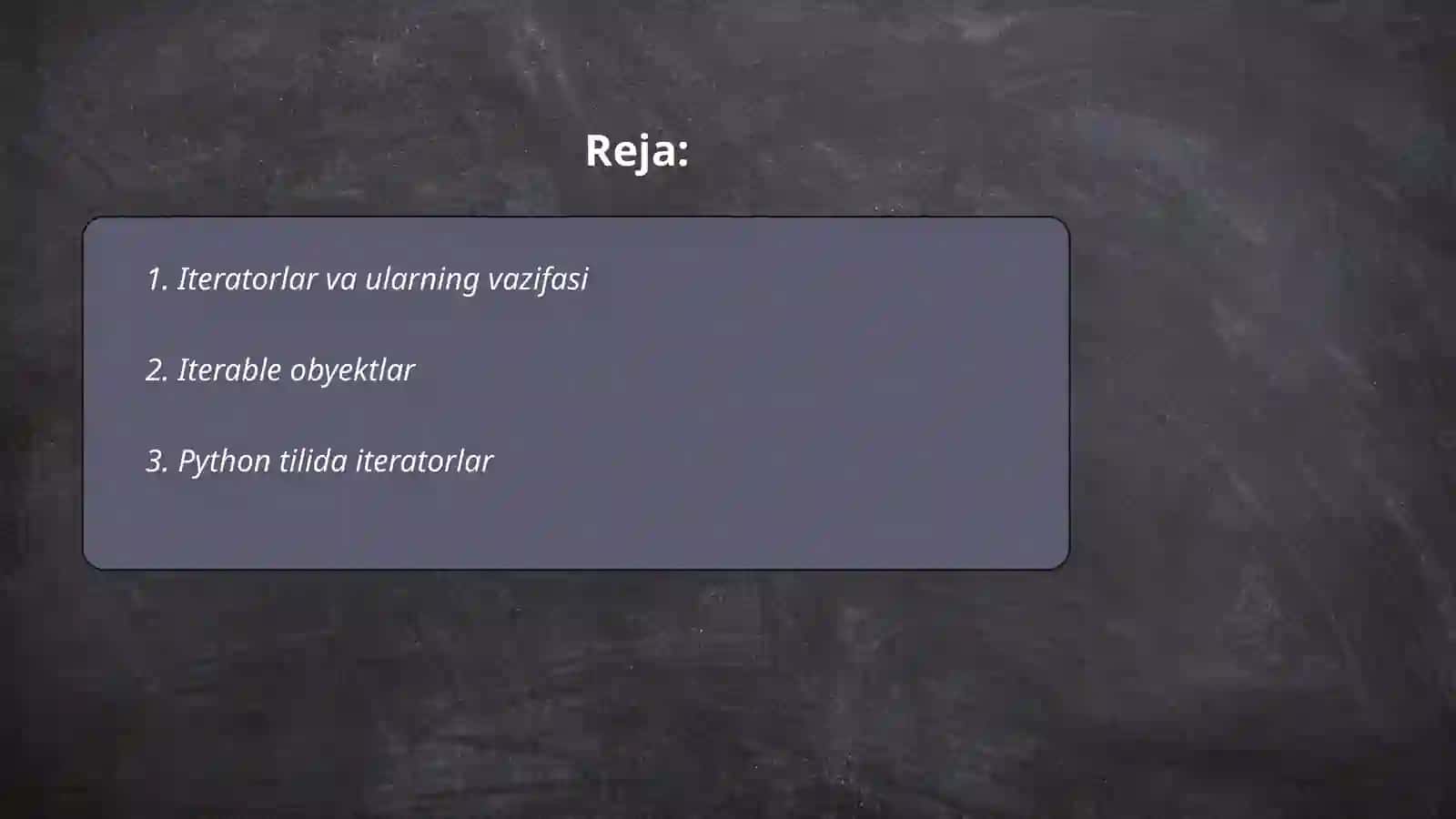 Iteratorlar va funksional obyektlar 2