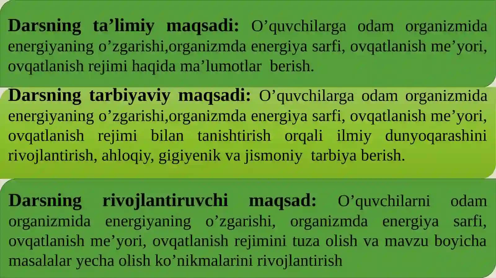 Organizmda energiy sarfi 2