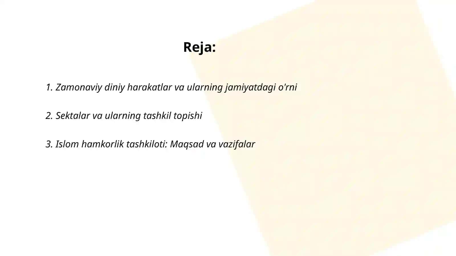Zamonaviy diniy harakatlar va sektalar 2