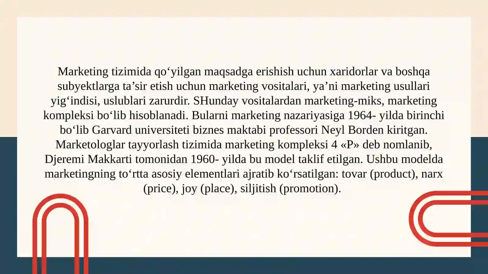 Marketin elementlari tarkibi va marketing-miks tushunchasi 2