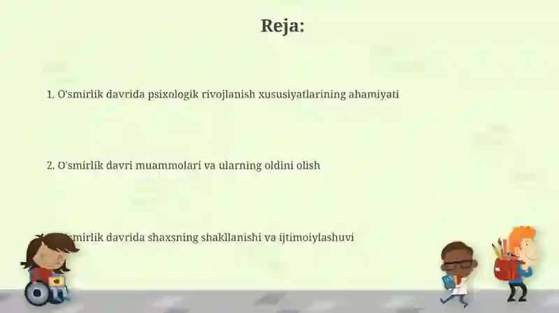 O'smirlik davrida psixik rivojlanish xususiyatlarining ahamiyati 2