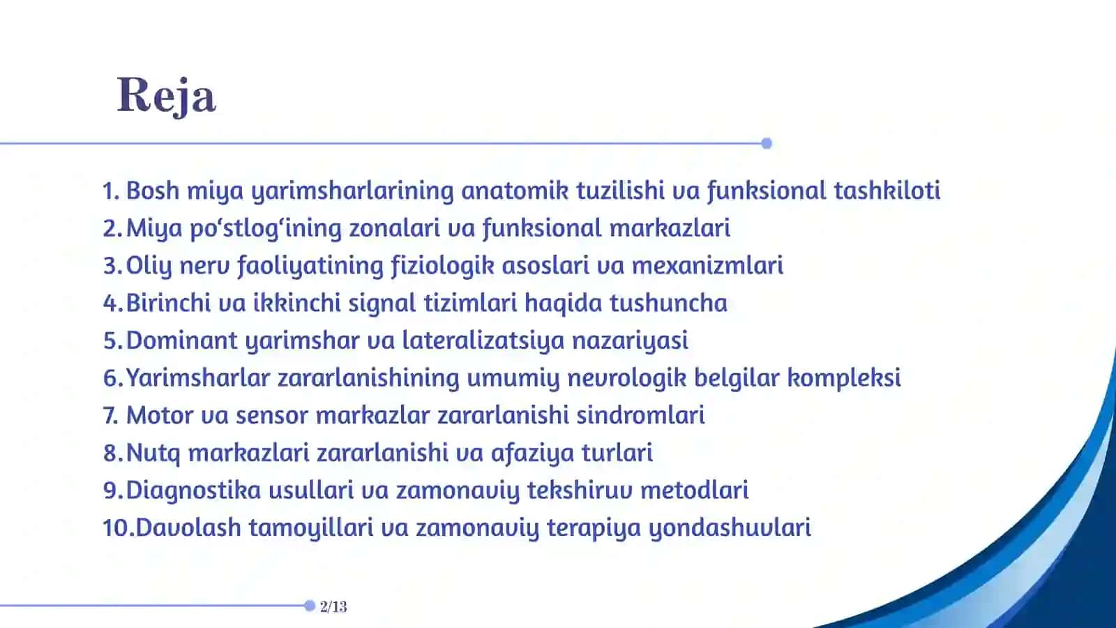 Bosh miya yarimsharlari, oliy nerv faoliyati va markazlari, yarimsharlar zararlanishi sindromlari 2