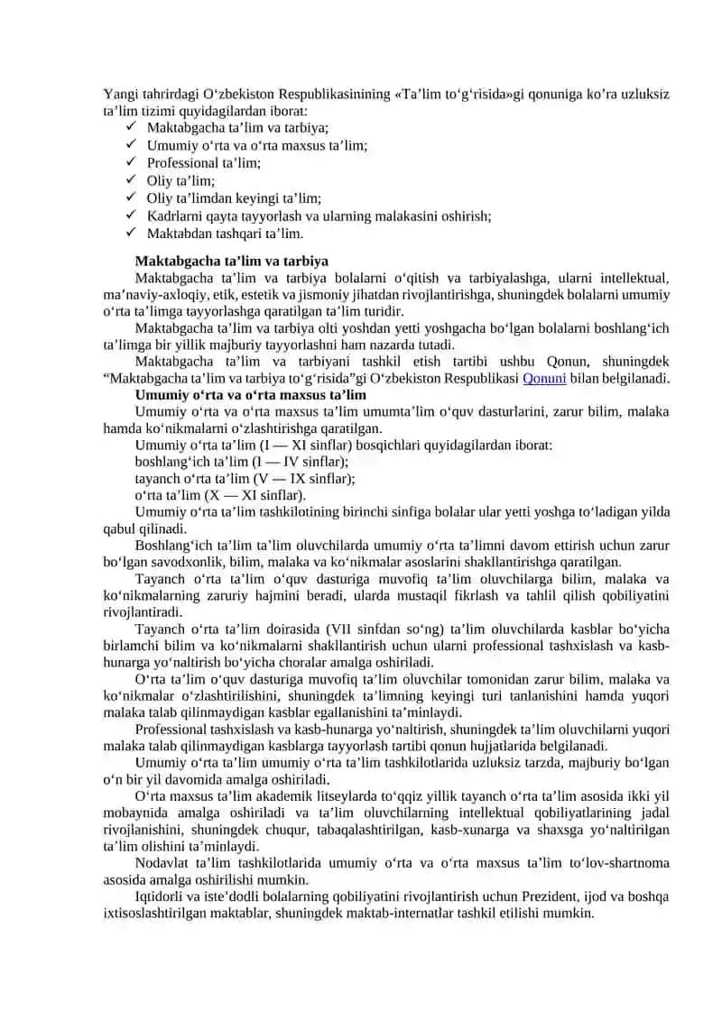 O‘zbekiston Respublikasida ta’lim tizimini rivojlantirishning konseptual asoslari 2