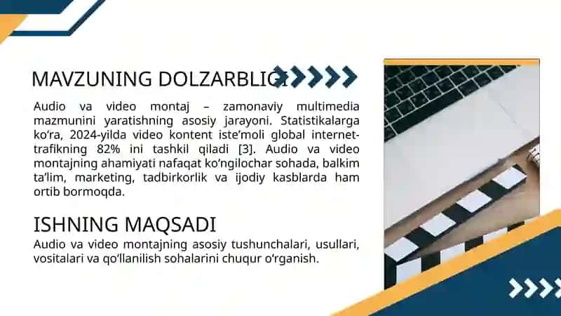 Audio va video montajning asoslari va mohiyati 2