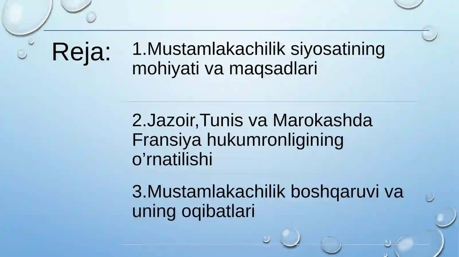 Tunis, Jazoir va Marokashda Fransiyaning mustamlakachilik siyosati 2