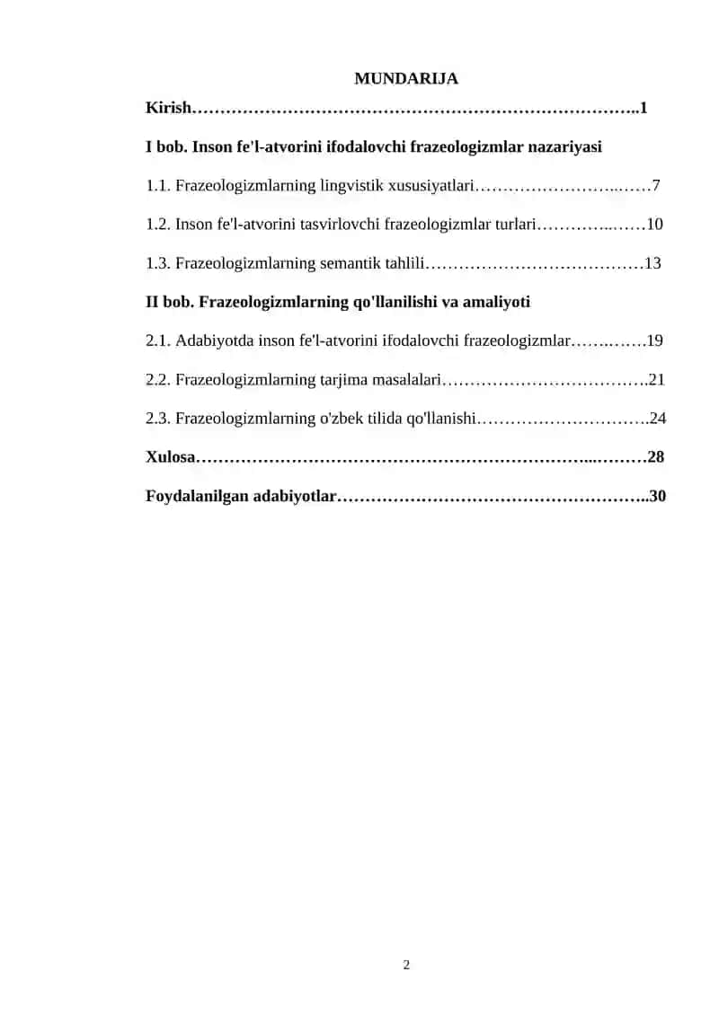 Inson fe'l-atvorini ifodalovchi frazeologizmlar 2