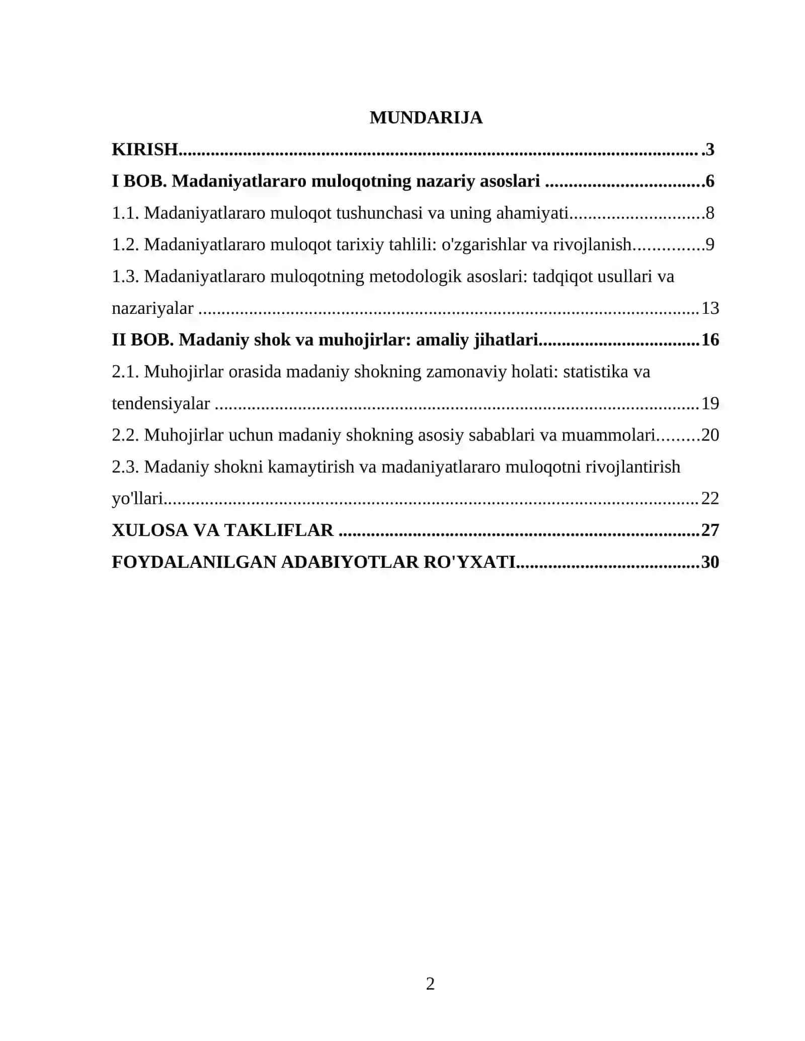 Madaniyatlararo muloqot va madaniy shok: muhojirlar misolida 2