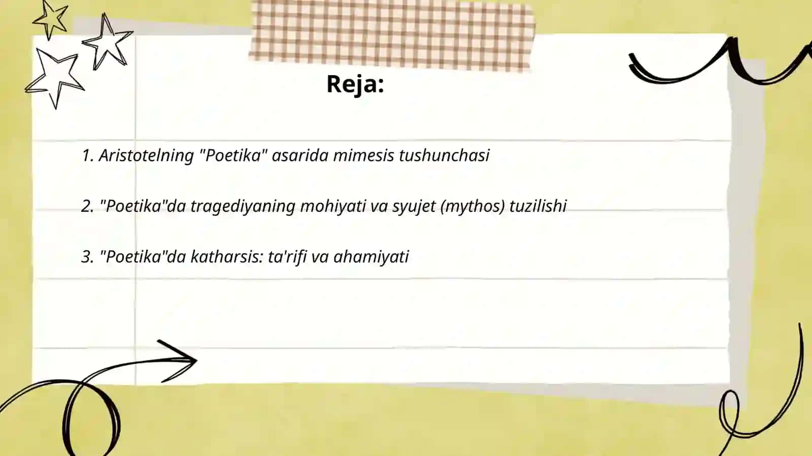 Aristotelning "Poetika va ritorika" asari 2