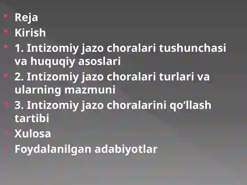 INTIZOMIY JAZO CHORALARI TUSHUNCHASI VA UNI QO’LLASH TARTIB 2