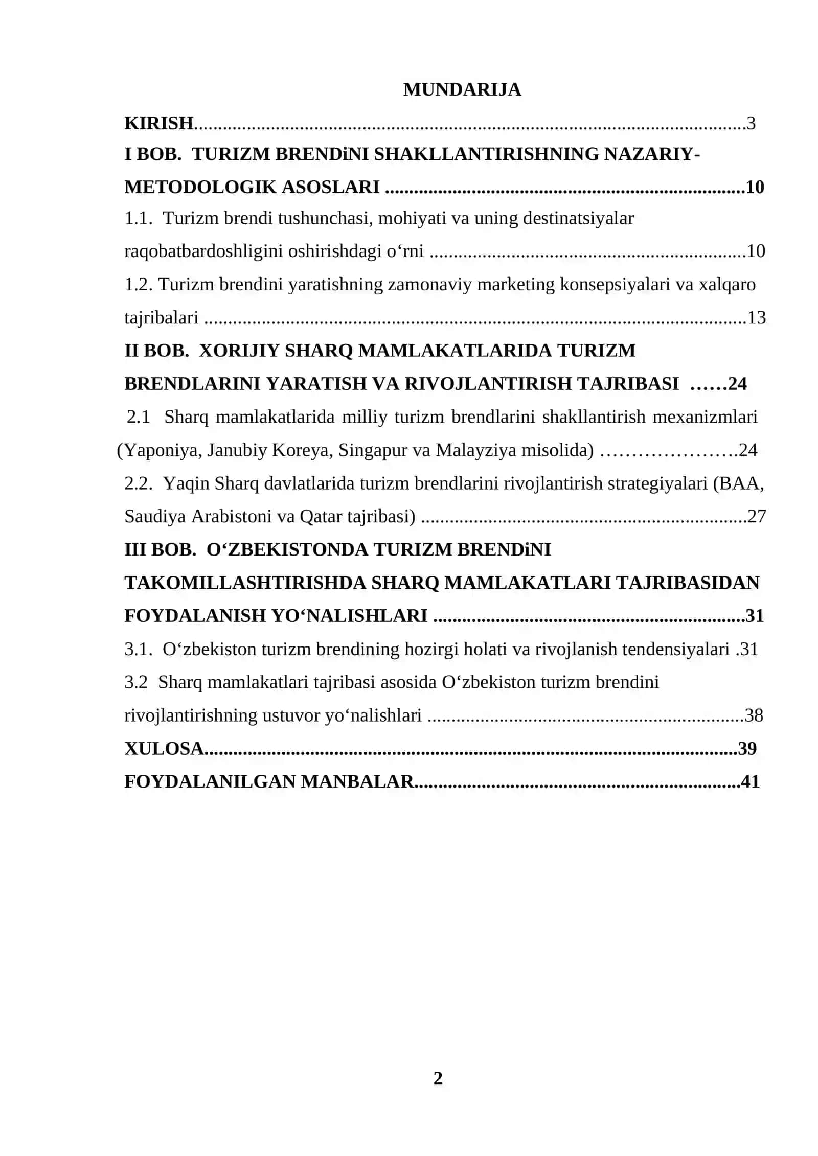 Xorijiy Sharq mamlakatlarida turizm brendlarini yaratish tajribasi 2