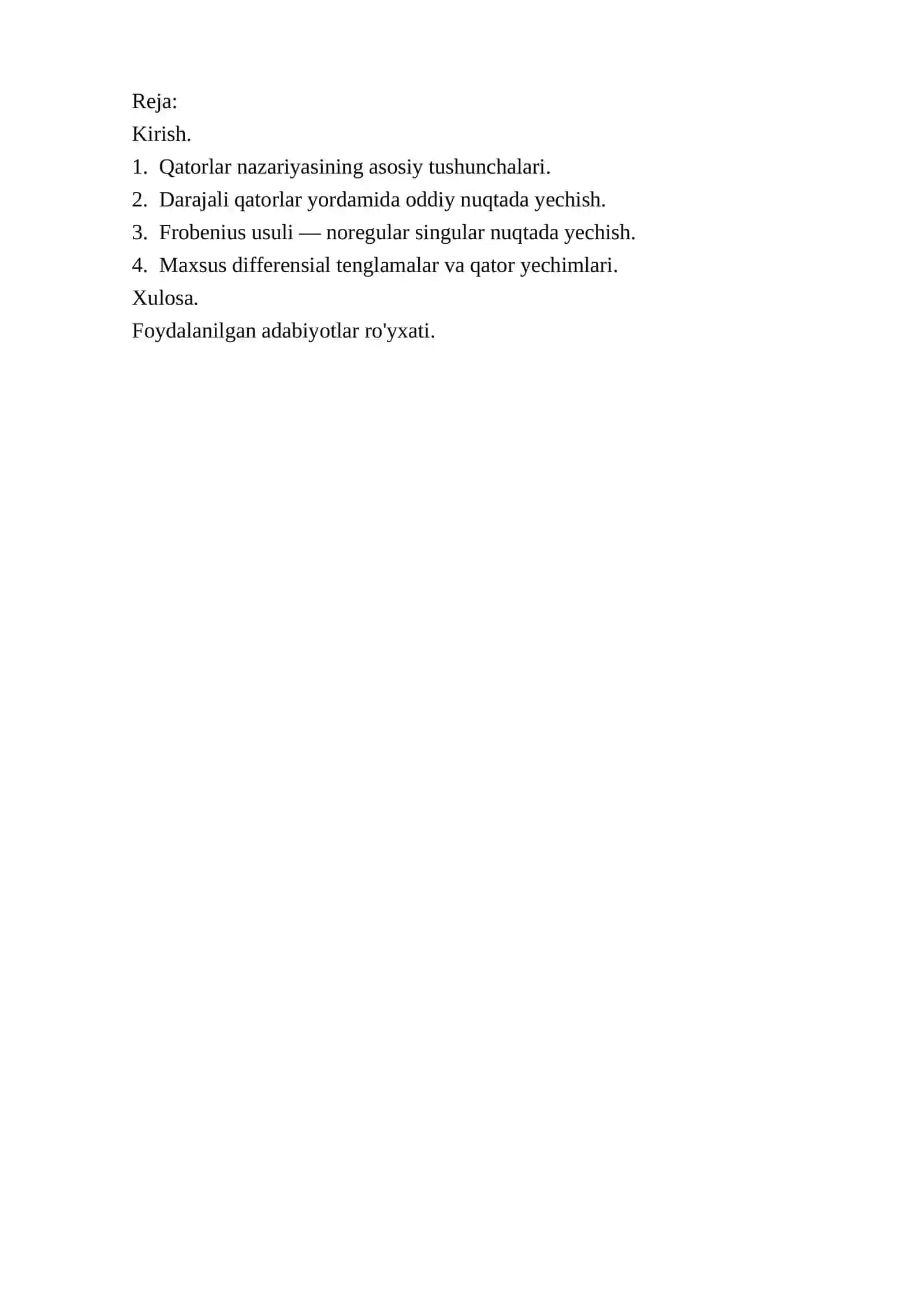 Differensial tenglamalarni darajali qatorlar yordamida yechish 2
