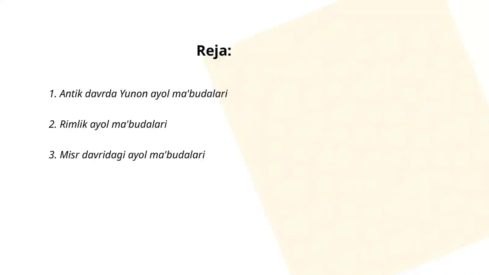 Antik davrda ayol ma'budalari va homiy ruhlar 2