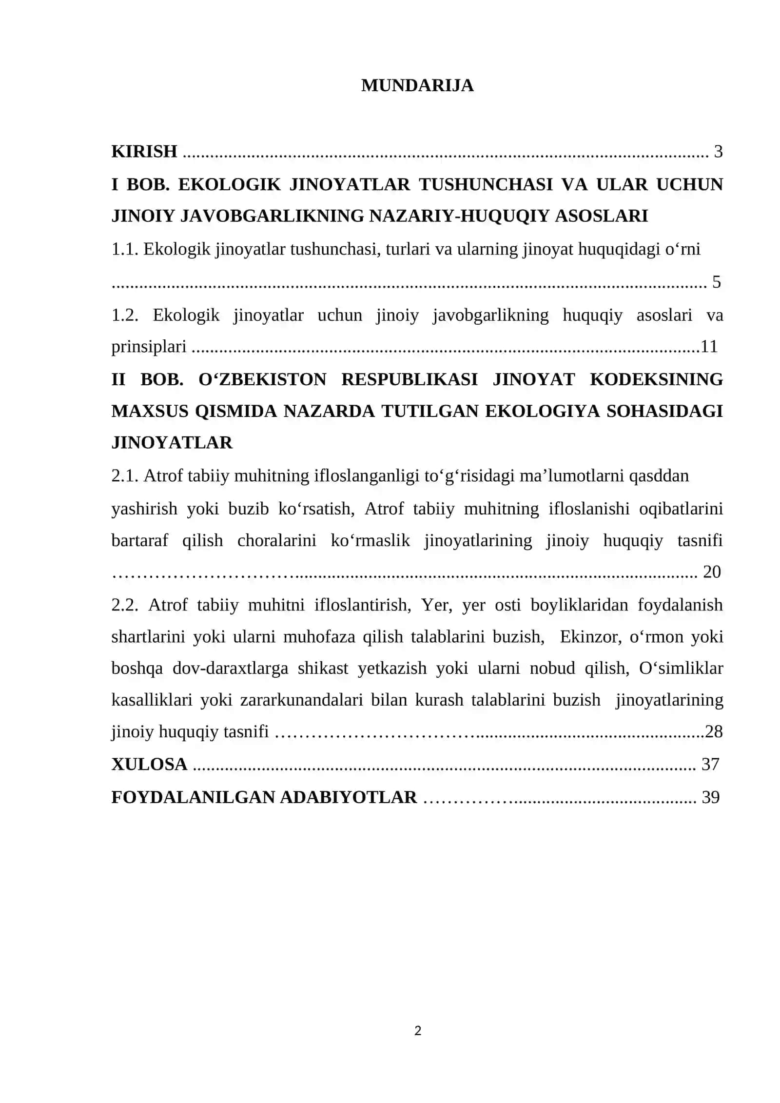 Oʻzbekistonda ekologik jinoyatlar uchun jinoiy javobgarlik 26 2