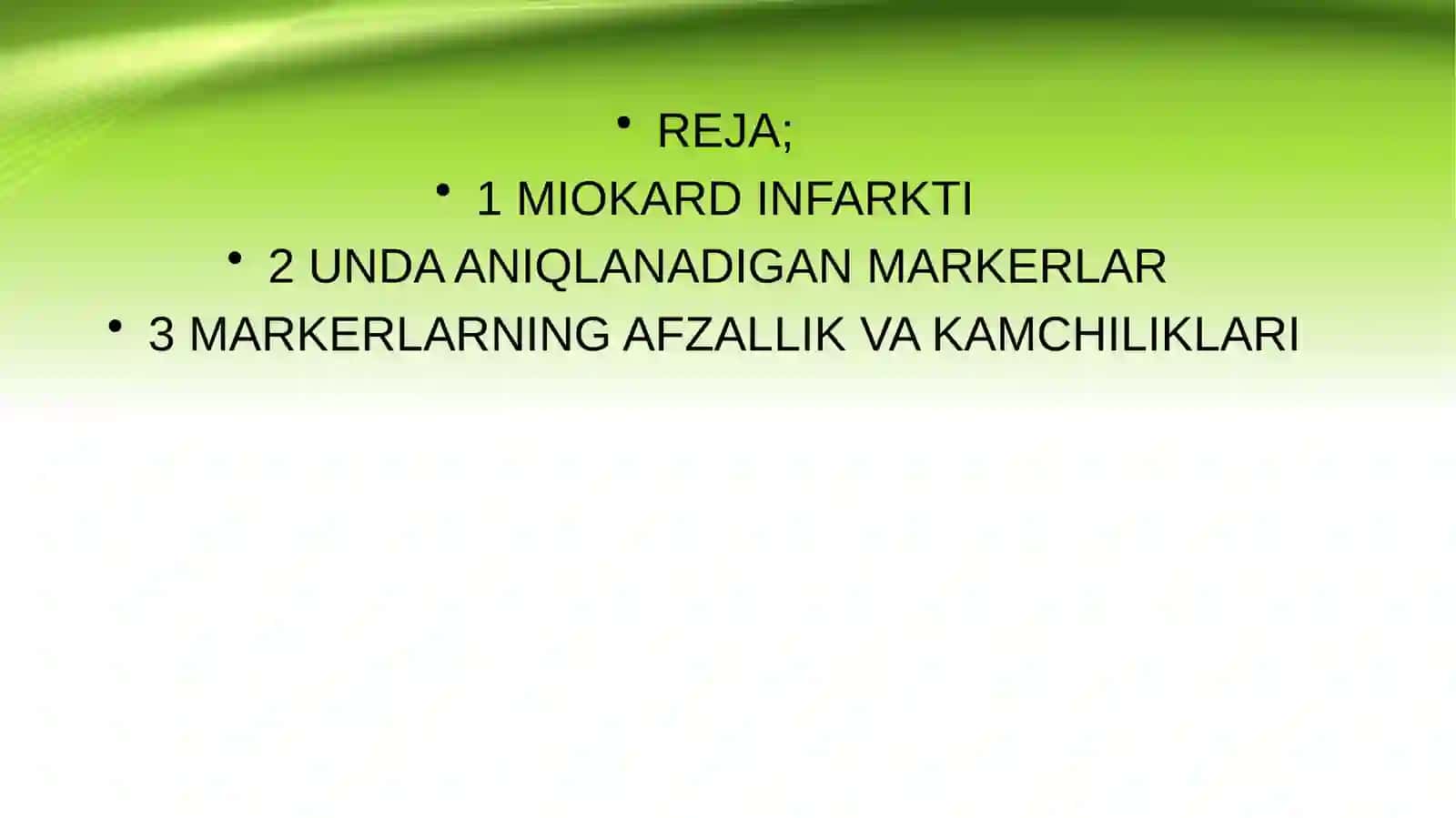 MIOKARD INFARKTINING ERTA VA KECH BIOKIMYOVIY TASHXISI 2