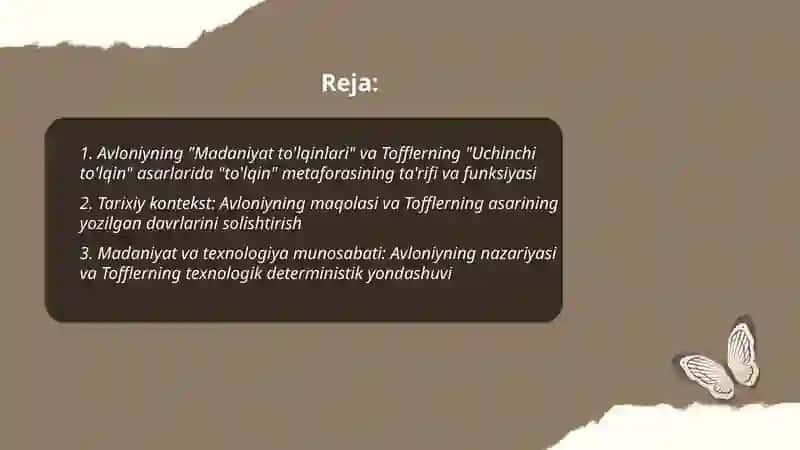Avloniyning "Madaniyat to'lqinlari" va E.Tofflerning "Uchinchi to'lqin" asarini qiyosiy tahlil etish 2