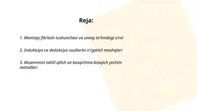 Mantiqiy fikrlashni rivojlantirish usullari 2